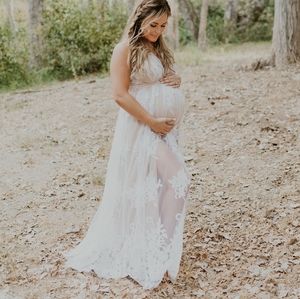 Large dress maternity shoot